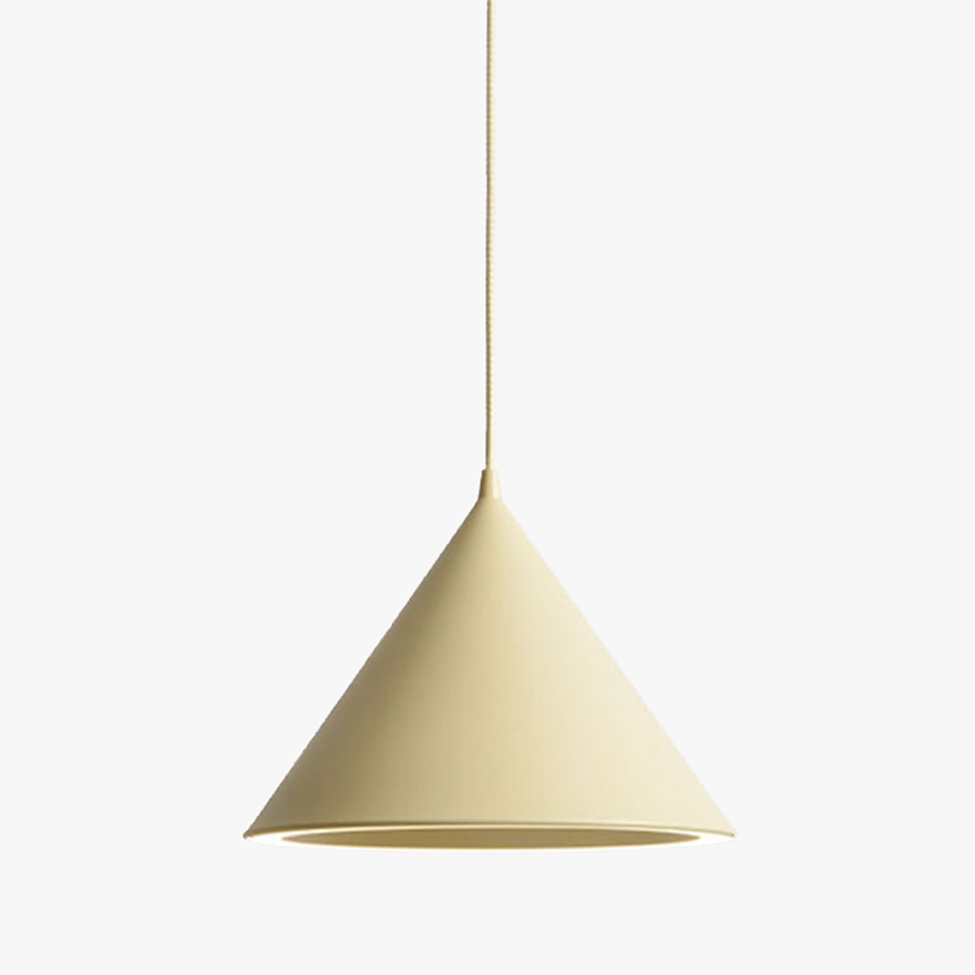 Morandi Metal And Acrylic Conical Bedroom Pendant Light, 6 Color, Trichromatic Light