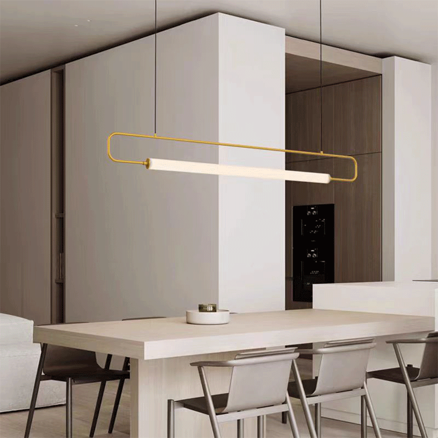 Minimalist Metal, Acrylic Liner Dining Room Pendant Light, Black/Gold