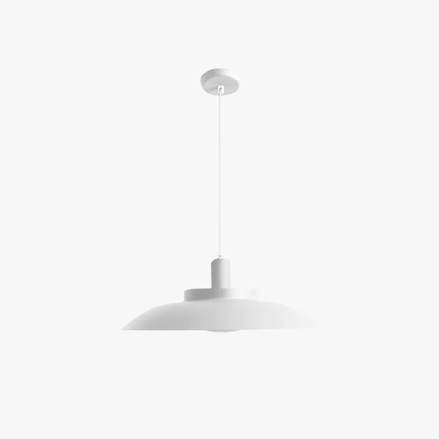 Modern Metal And Glass Saucer-Shaped Bedroom Pendant Light, Grey/White