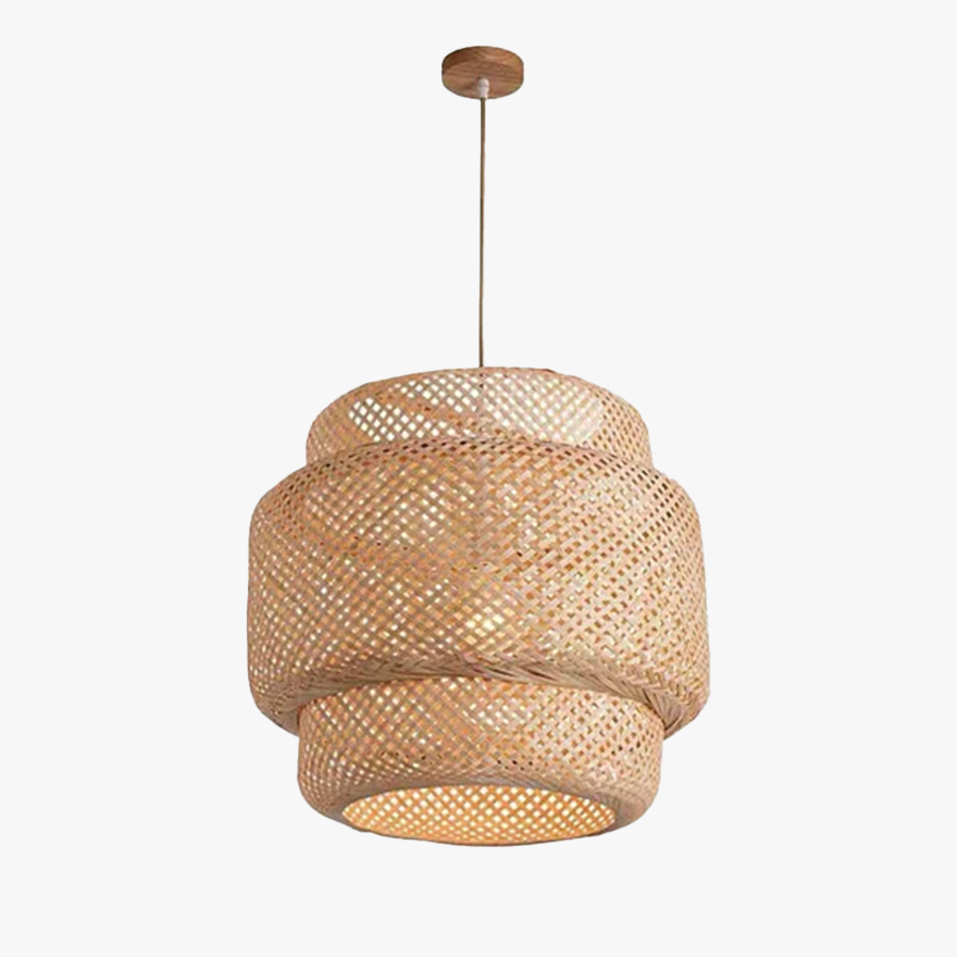 Japanese style Bamboo Cylindrical Study Room Pendant Light, Burlywood