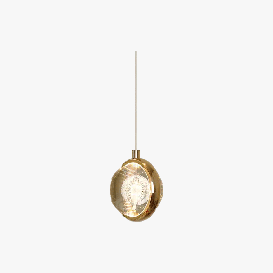 Art Deco Metal And Crystal Globular Bedroom Pendant Light, Black/Gold/Silver