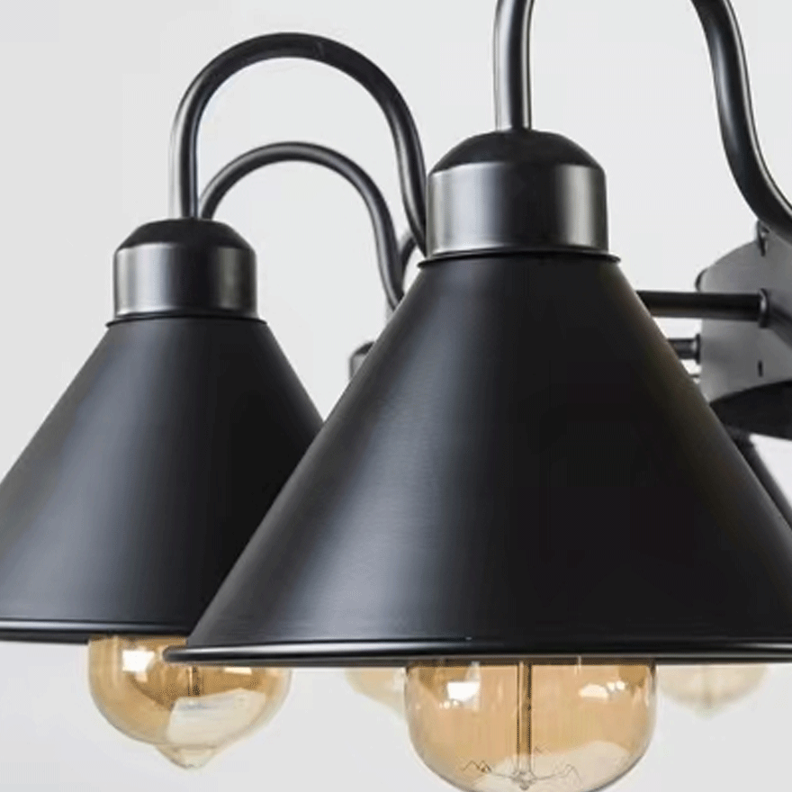 Vintage Metal Ring Living Room Pendant Light, Black