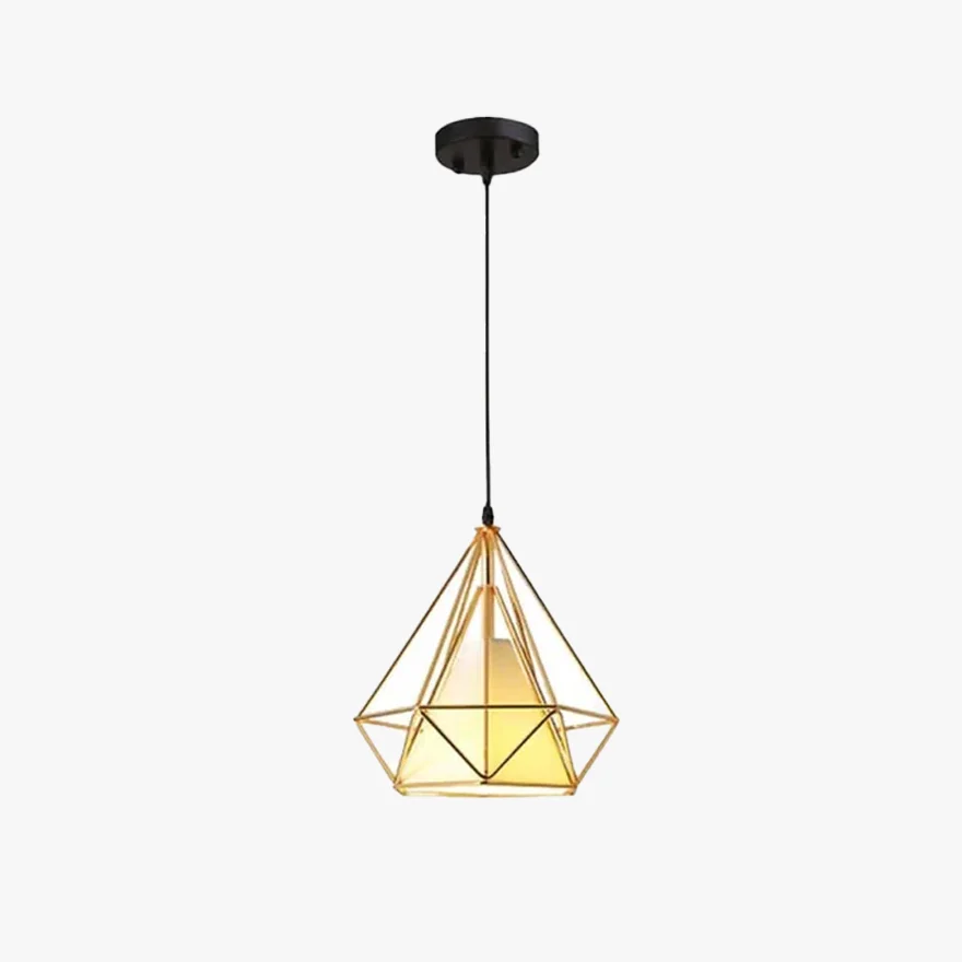 Industrial Metel And Fabric Conical Study Room Pendant Light, Black/White/Gold