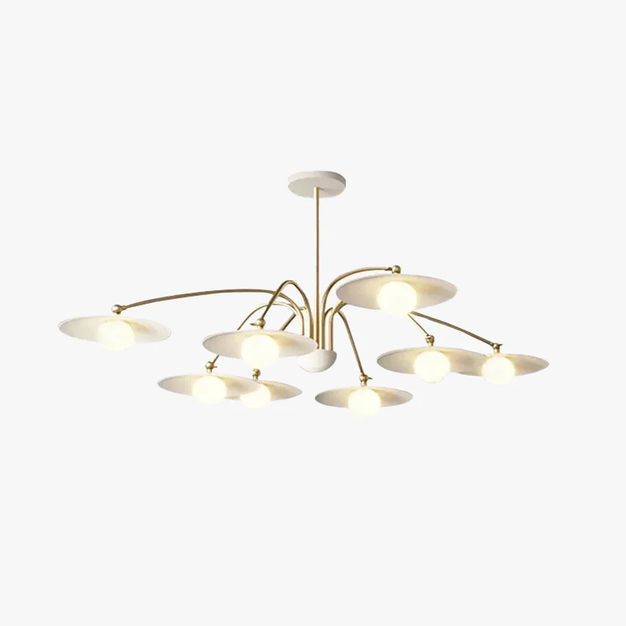 Modern Metal And Glass Saucer-Shaped Dining Room Pendant Light, Gold