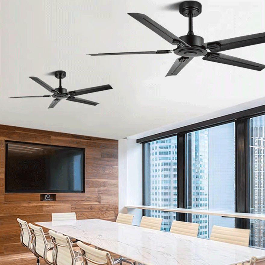 Industrial Metal And Acrylic Radiographic Study Room Ceiling Fan, Black