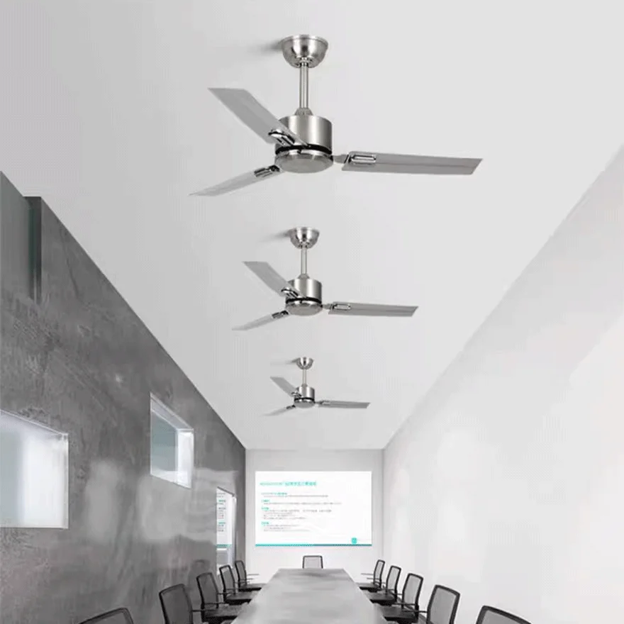 Industrial Metal Radiographic Study Room Ceiling Fan, Silver