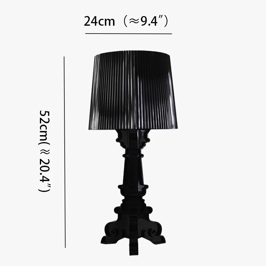 Modern Arcylic Hooded Children's Room Table Lamp, Clear/Black | Liiffy