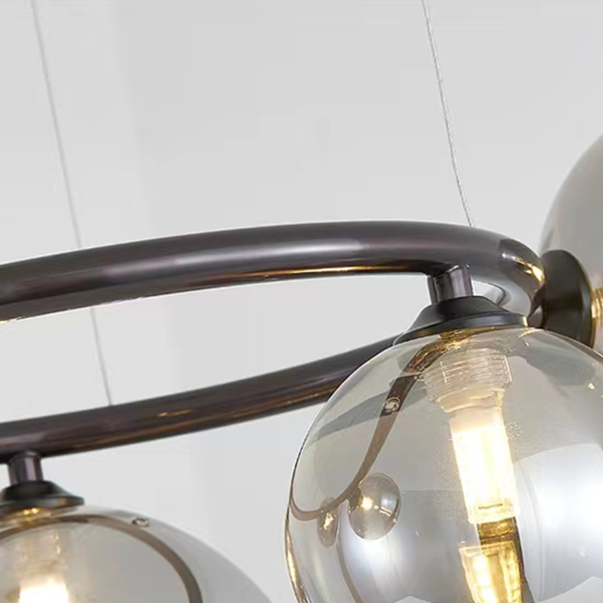 Designer Metal And Glass Bubble Living Room Pendant Light, 4 Color, Trichromatic Light