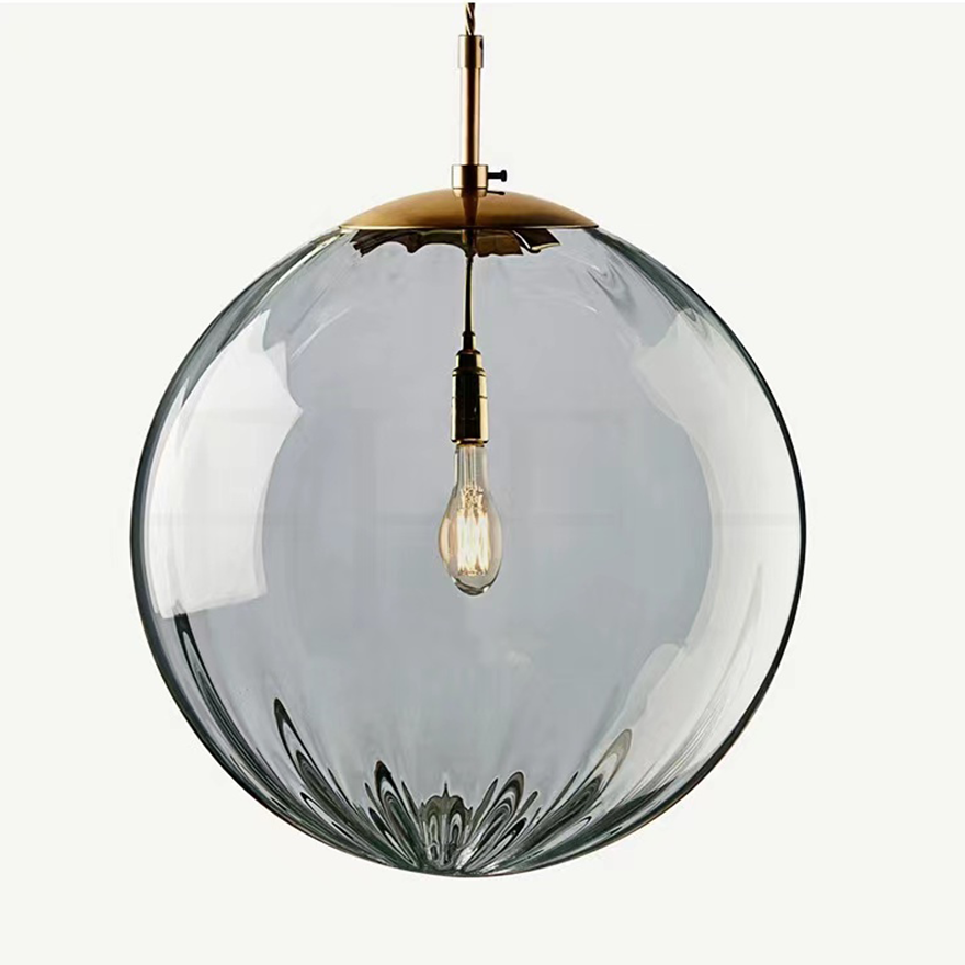 Post Modern Glass Sphere Pendant Lighting Ball Shape Hanging Lamp For Kitchen & Hallway, Four Colors