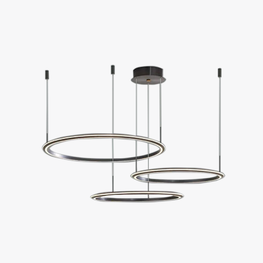 Modern Metal And Acrylic Ring Dining Room Pendant Light, Black