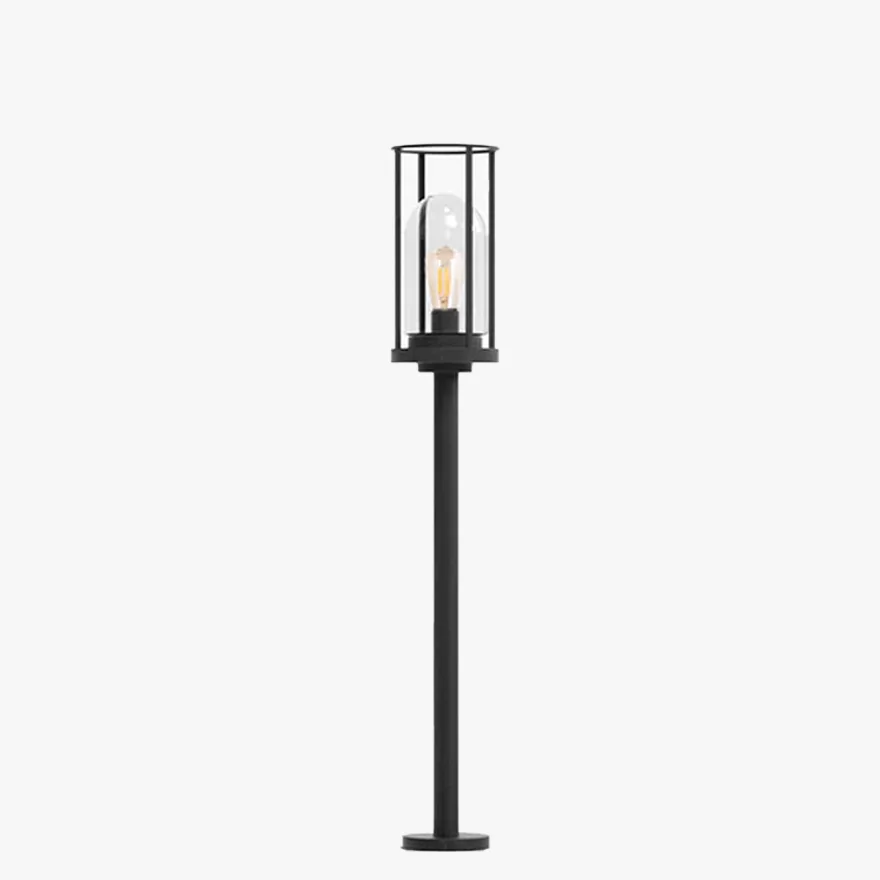 Modern Metal And Acrylic Cylindrical Outdoor Path Light, Black