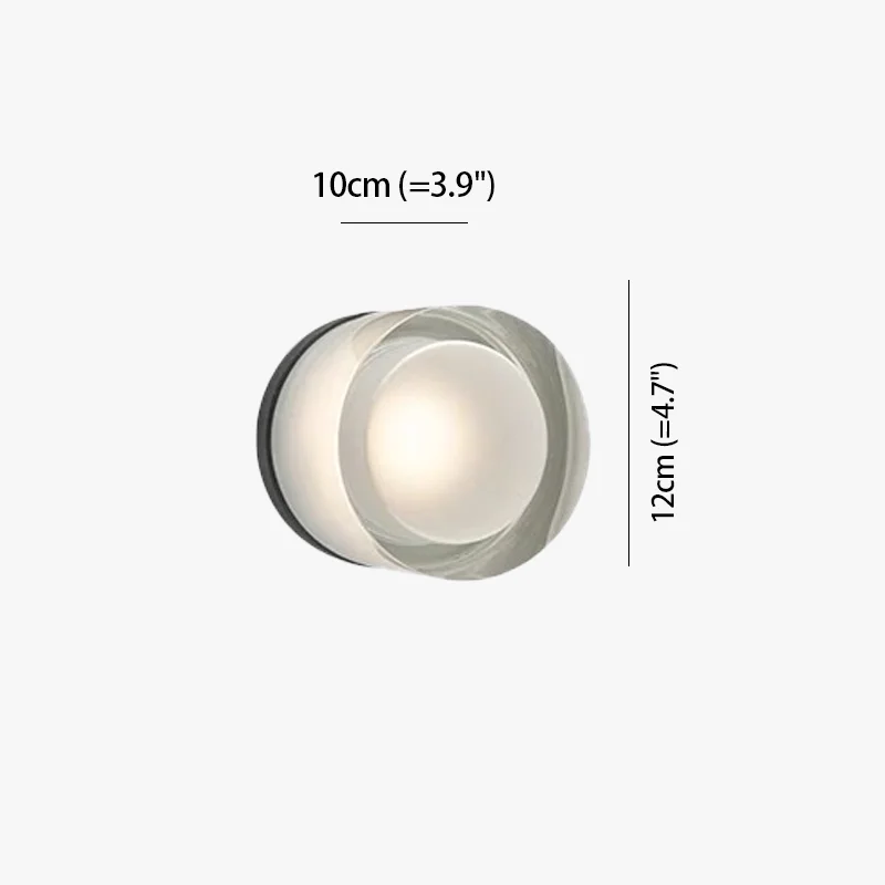 Minimalist Metal And Acrylic Cylindrical Outdoor Wall Lamp, Clear