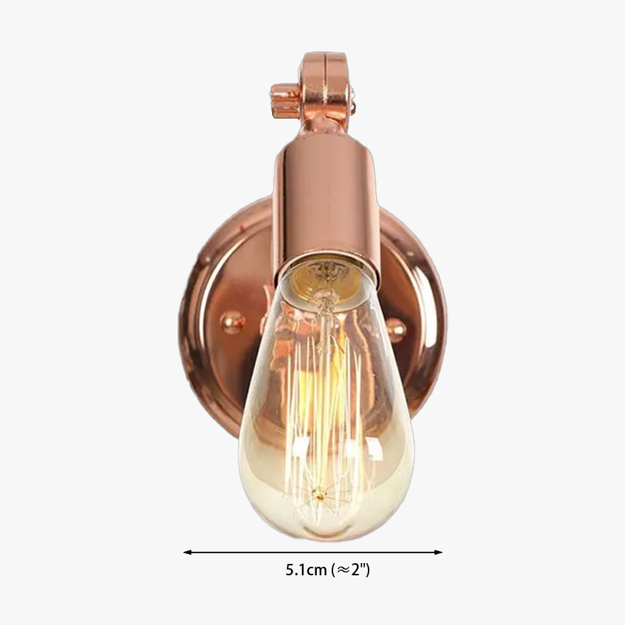 Unusual Metal Elliptical Passage Wall Lamp, Rose Gold