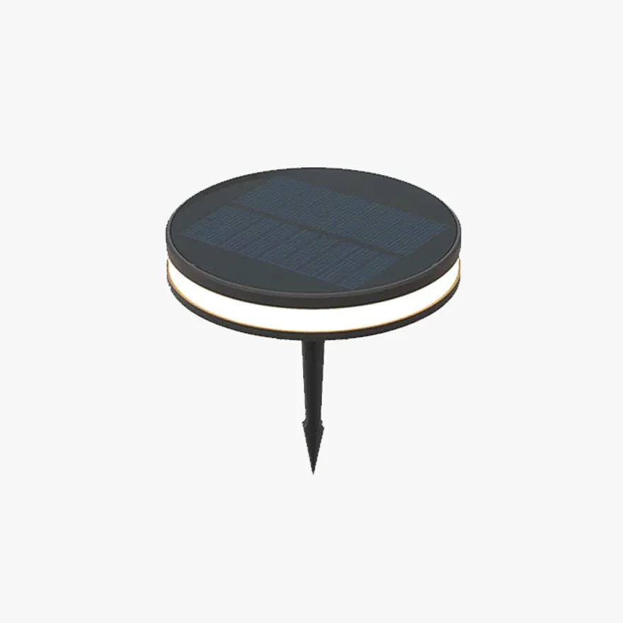 Minimalist Metal And Acrylic Round Outdoor Deck & Step/Ground Light, Black