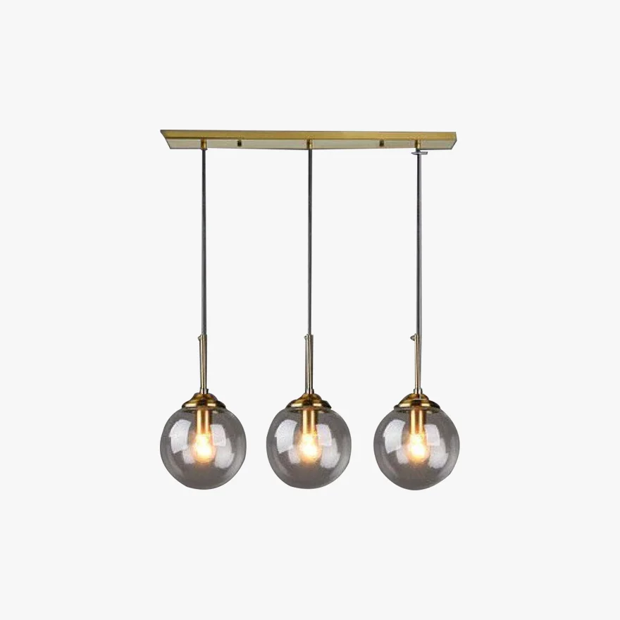 Modern Metal And Glass Bubble Bedroom Pendant Light, Amber/Clear/Smoke Gray