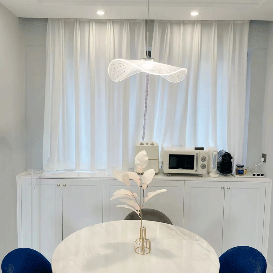 Retro Metal And Acylic Hooded Dining Room Pendant Light, White