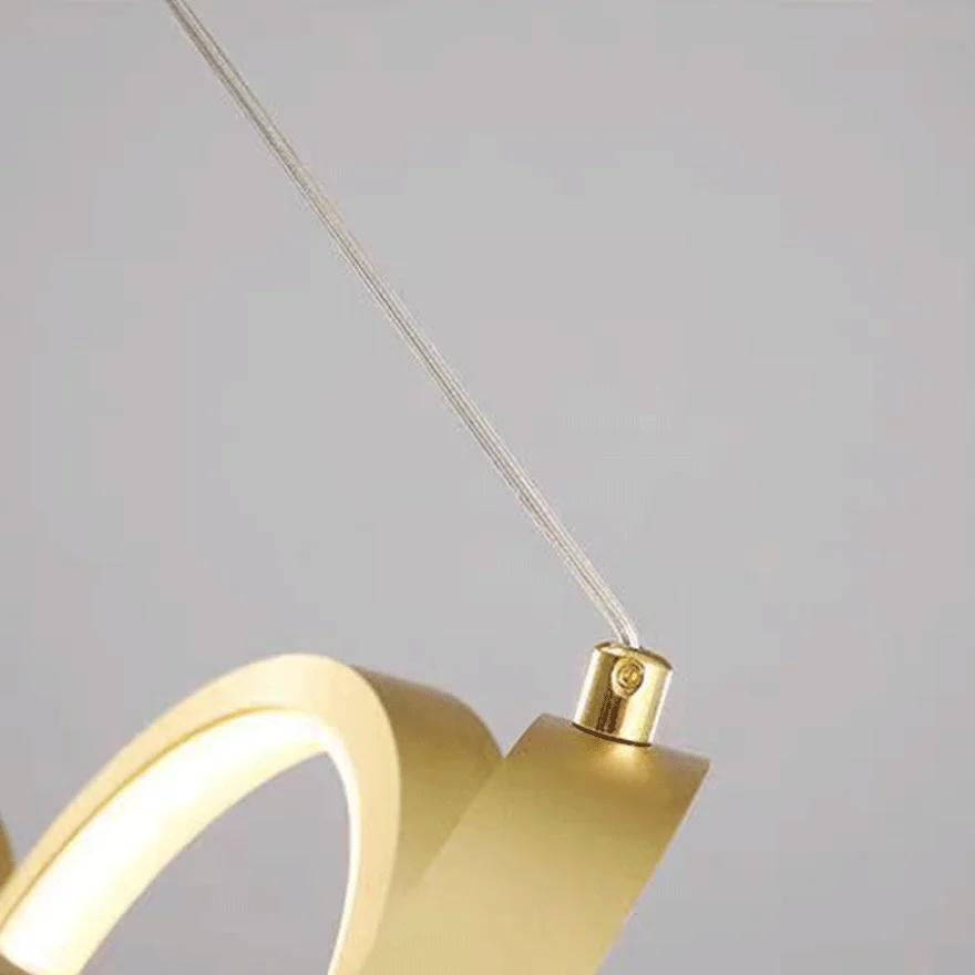 Unusual Metal Ring Kitchen Pendant Light, Gold