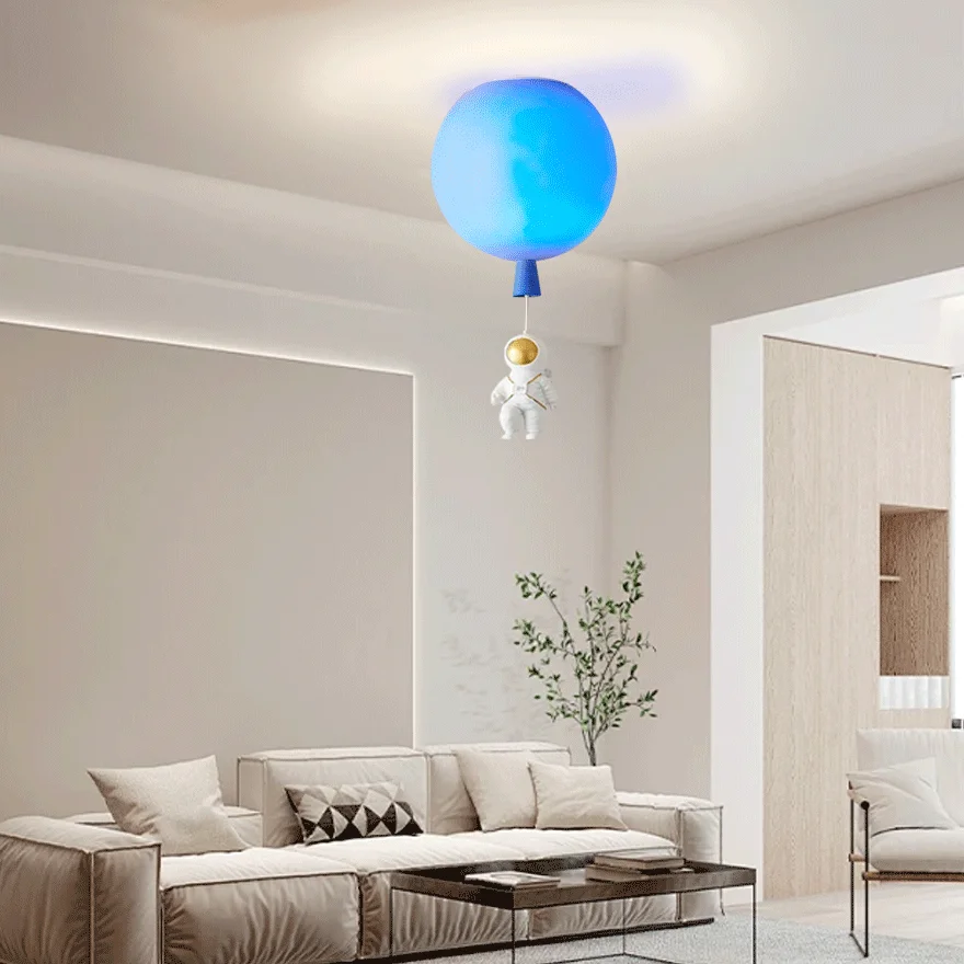 Designer Acrylic Astronaut Balloon Children's Room Ceiling Light, 8 Color