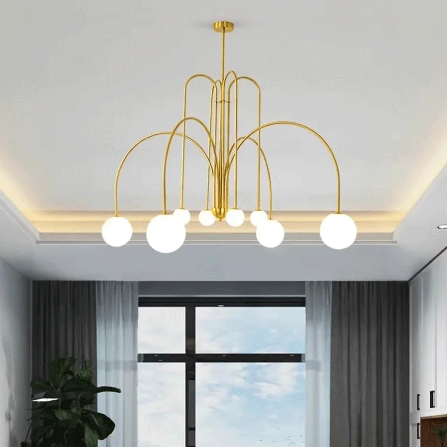 Modern Metal And Glass Linear Study Room Pendant Light, Black/Gold/Red