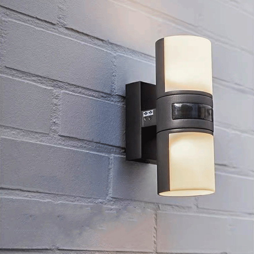 Modern Metal And Acrylic Balcony Wall Lamp, Black