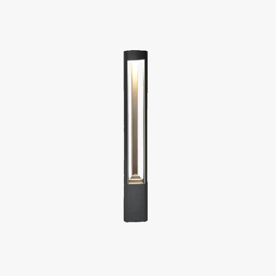 Minimalist Metal And Acrylic Cylindrical Outdoor Path Light, Black