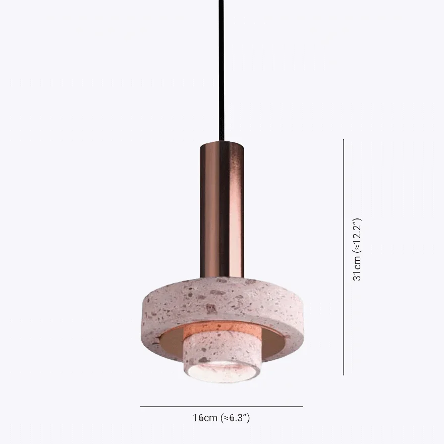 Modern Metal And Stone Round Dining Room Pendant Light, Blue/Grey/Pink/White