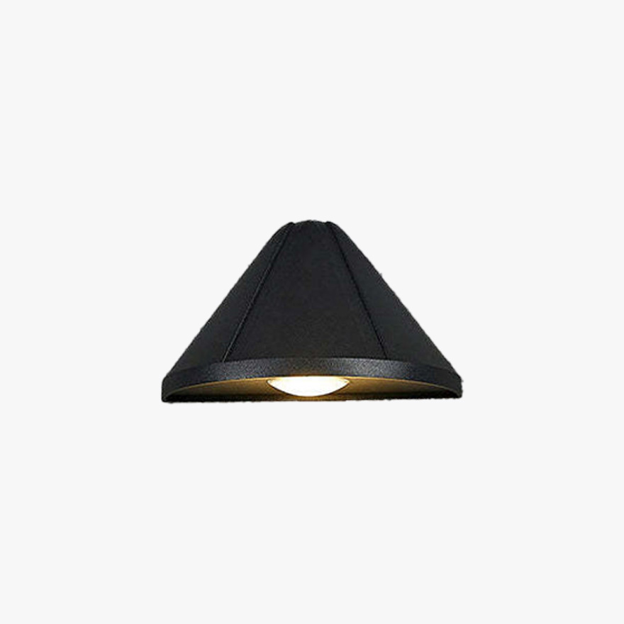 Unusual Metal And Acrylic Conical Outdoor Wall Lamp, Black/ White