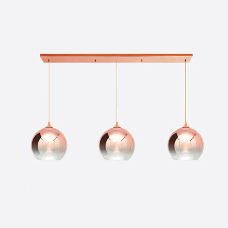 Modern Glass Arched Dining Room Pendant Light, Gold/Rose Gold/Silver