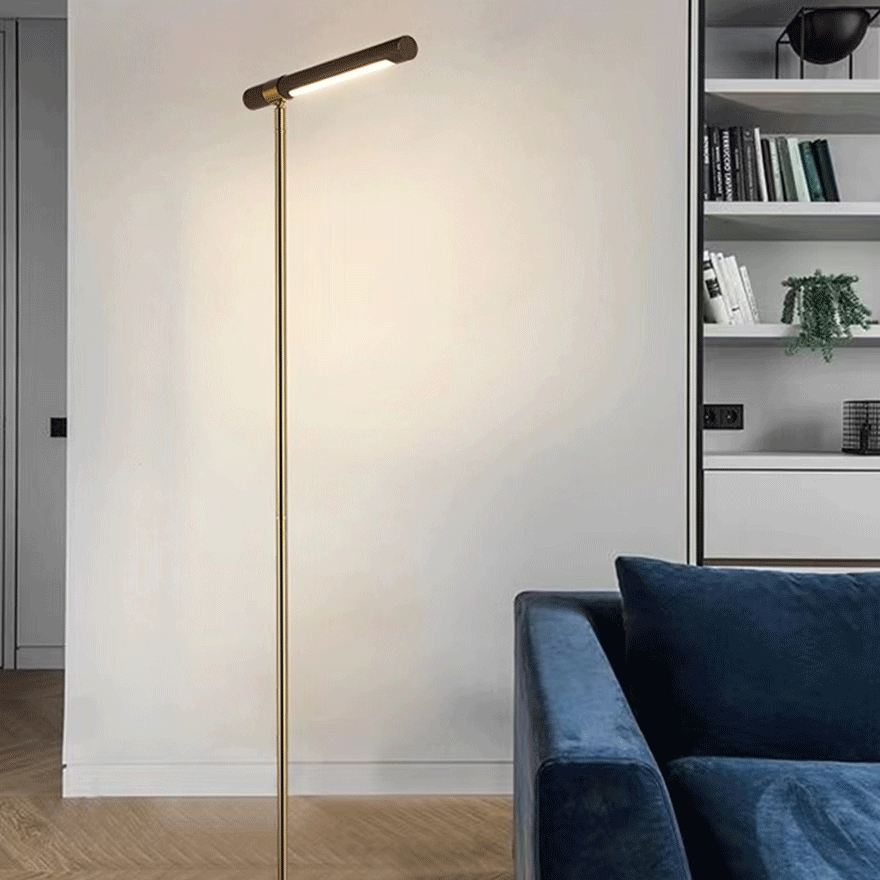 Edge Floor Lamp, Metal & Wood