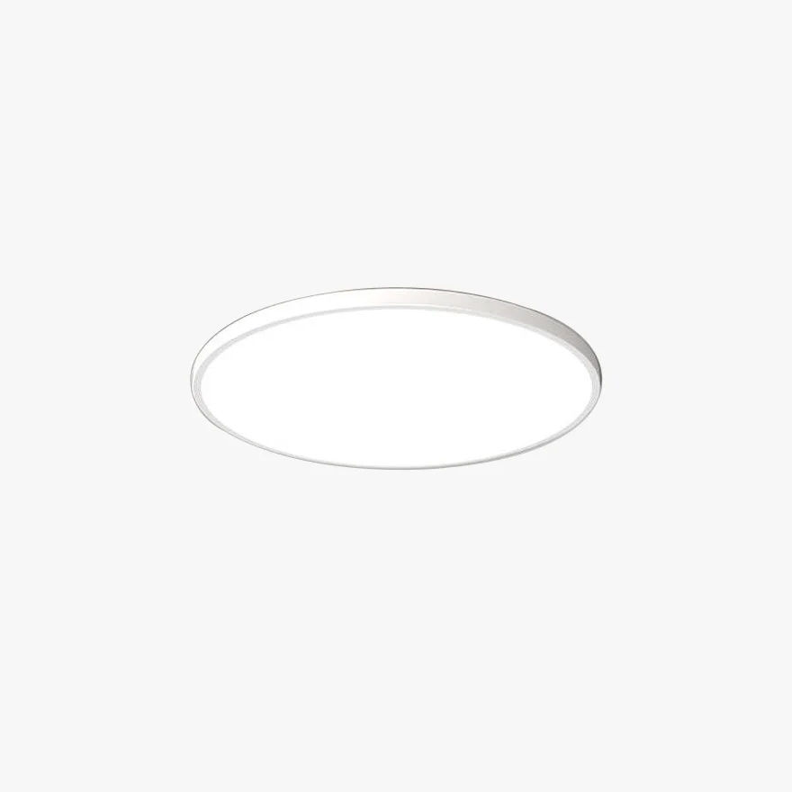 Minimalist Resin And Acrylic Round Bathroom Ceiling Light, Black/White, Trichromatic Light