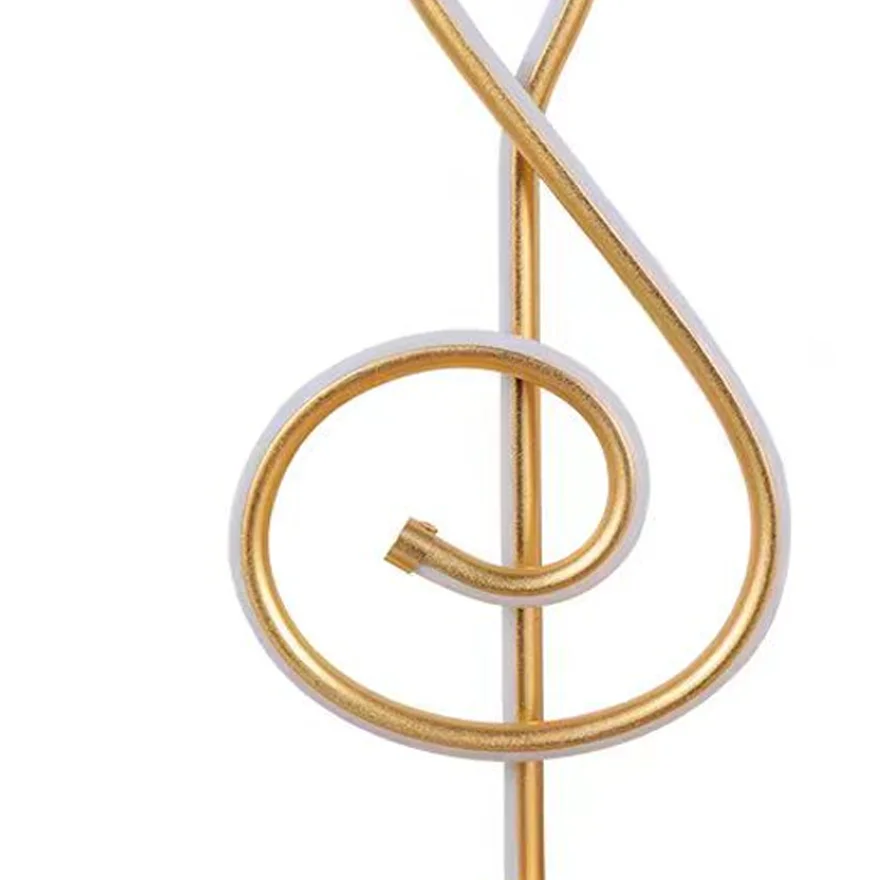 Designer Metal Musical Note Bedroom Table Lamp, Gold | Liiffy