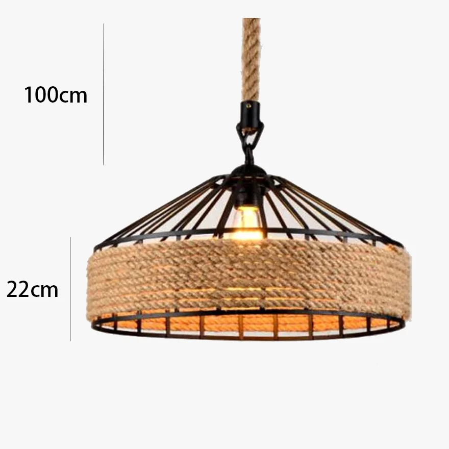 Industrial Metal And Fabric Conical Dining Room Pendant Light, Brown