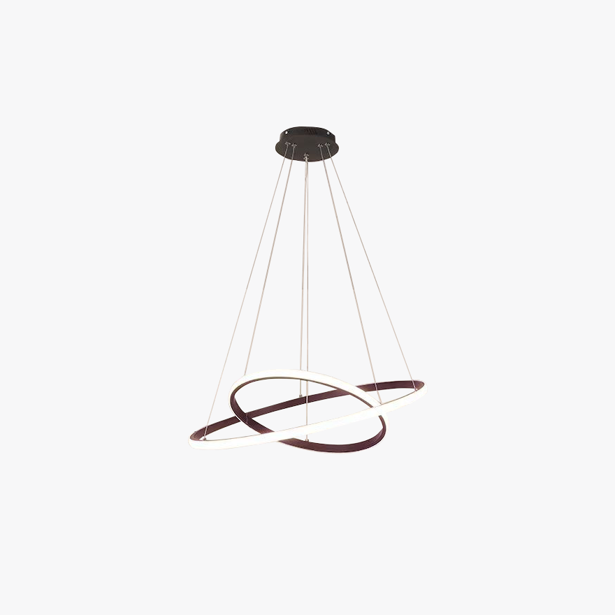 Minimalist Metal And Acrylic Ring Living Room Pendant Light, Black/Brown/Gold/White