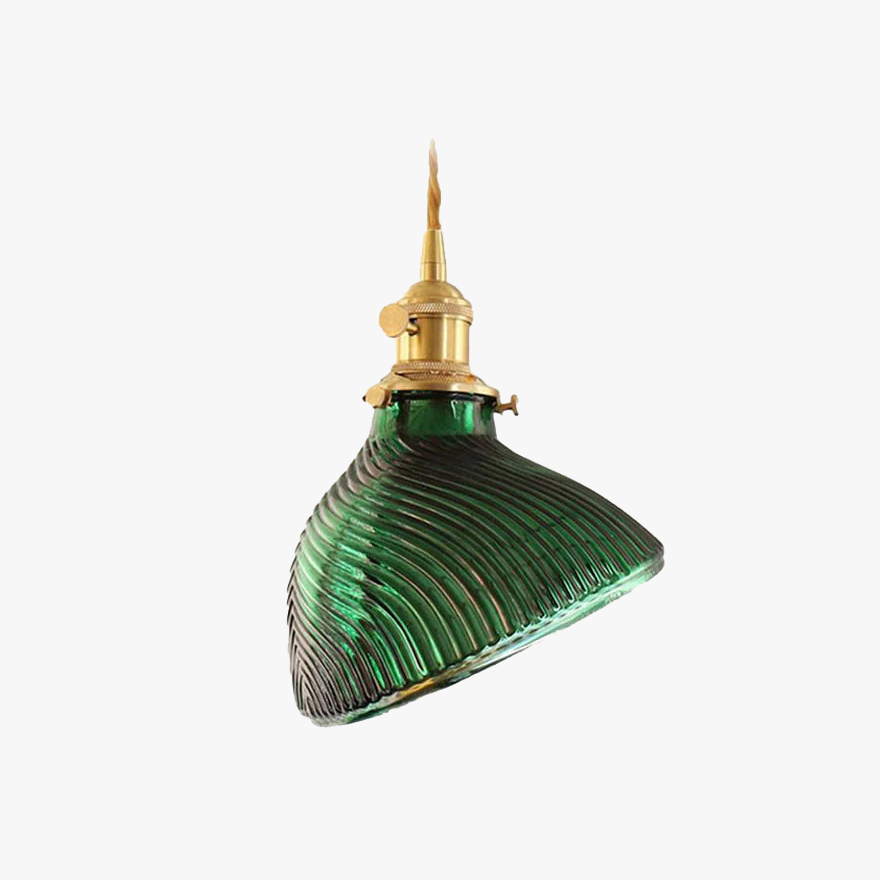 Designer Metal And Glass Uneven Dining Room Pendant Light, Green