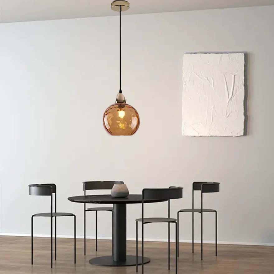 Modern Metal And Glass Bubble Kitchen Island Pendant Light, 10 Color