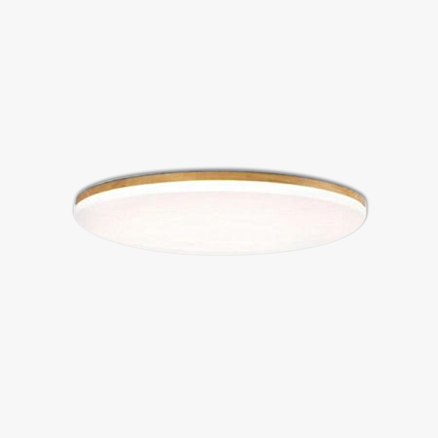 Modern Wooden And Acrylic Round Bedroom Ceiling Light, Natural Wood, Trichromatic Light