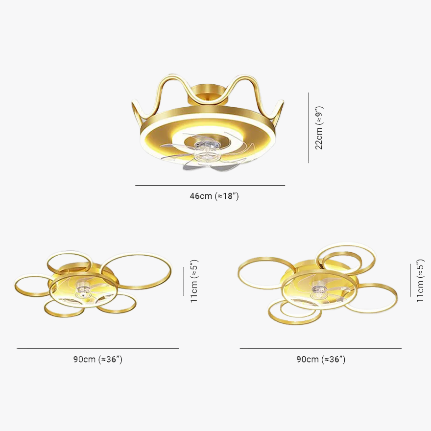 Modern Metal And Acrylic Circle  Crown Dining Room Ceiling Light, Black/Gold