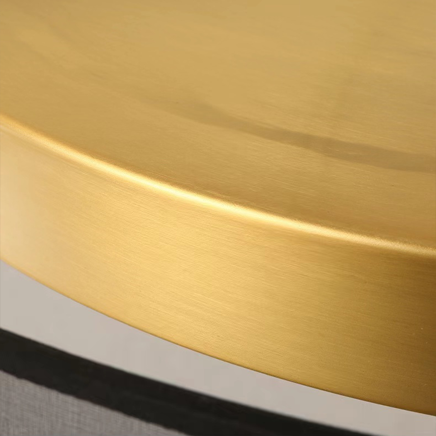 Minimalist Metal And Acrylic Round Bedroom Ceiling Light, Gold, Trichromatic Light