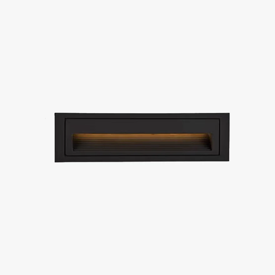 Modern Metal And Glass Square Outdoor Deck & Step/Ground Light, Black/White/Grey