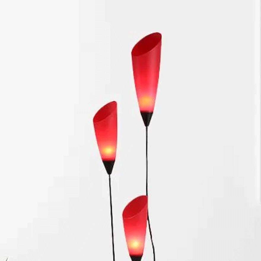 Art Deco Metal And Acrylic Torchiere Living Room Floor Lamp,  Red