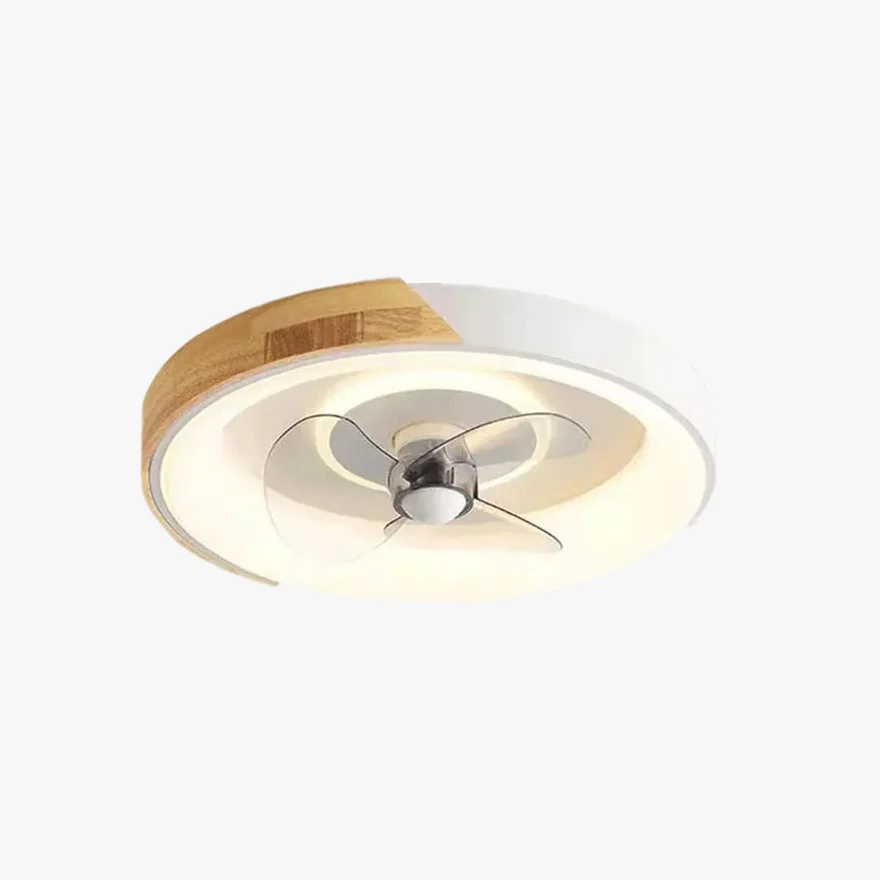 Modern Metal And Acrylic Round Living Room Ceiling Fan, White/Grey/Green