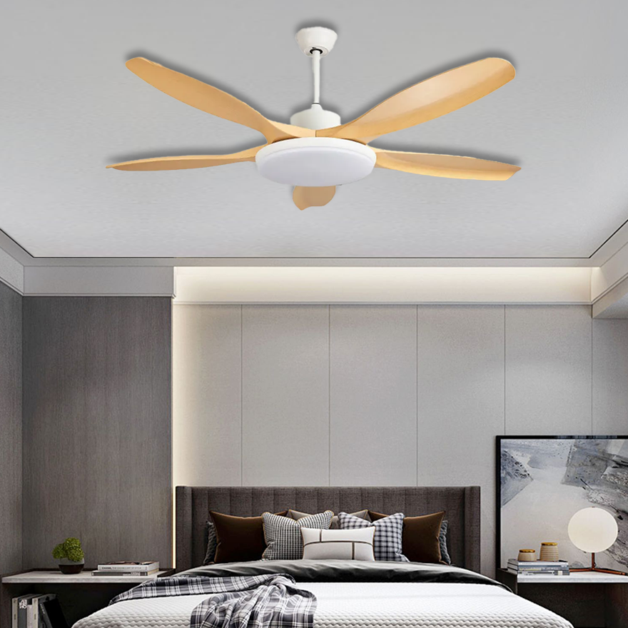 Unusual Metal And Acrylic Round Living Room Ceiling Fan, Wooden/Grey/White/Black