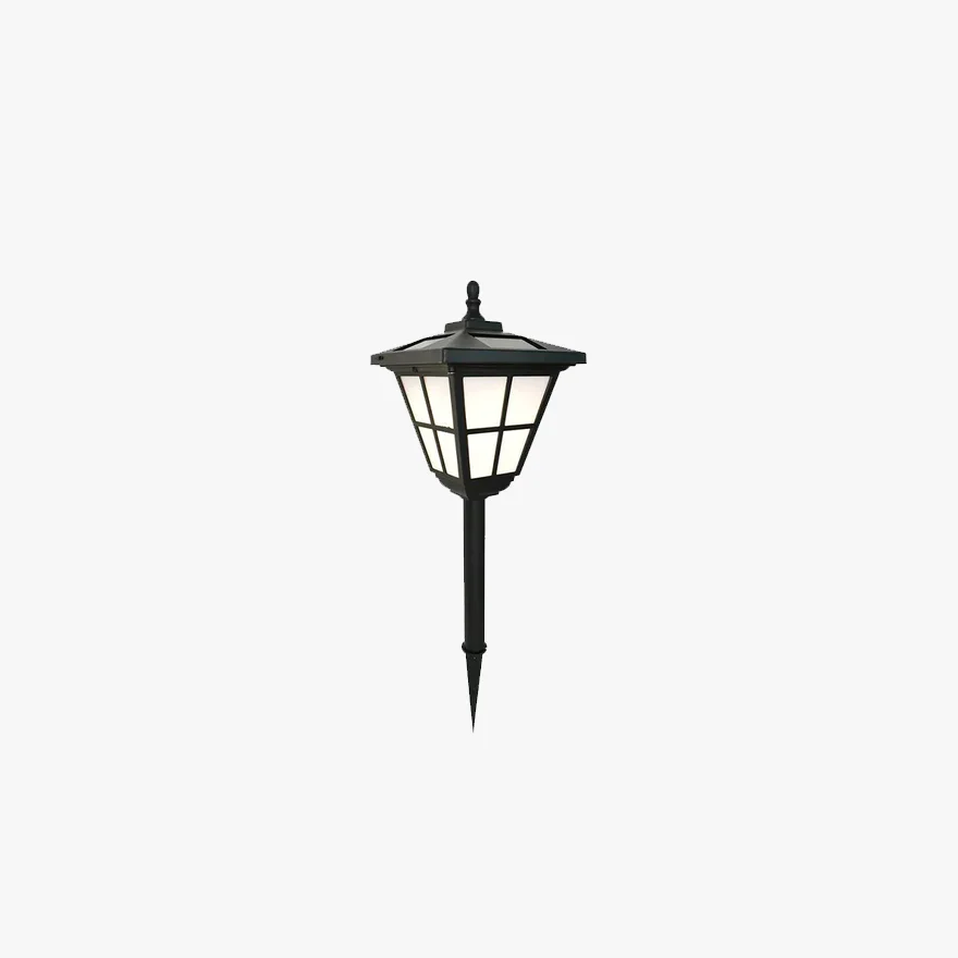 Retro Metal And Acrylic Trapezoid Outdoor Bollard Light, Black