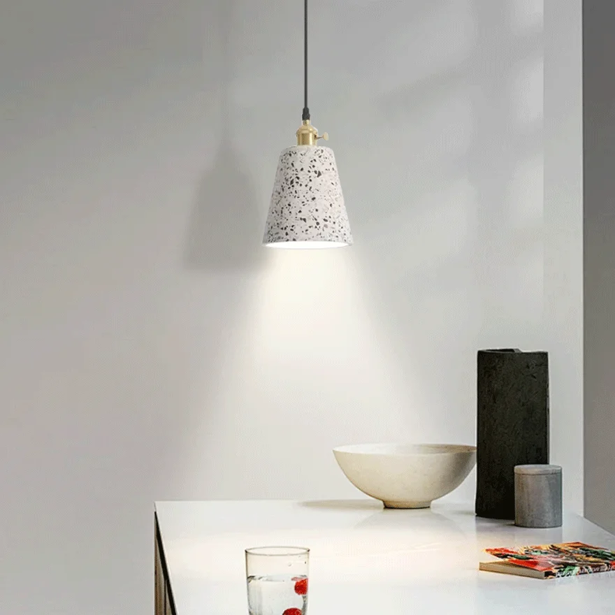 Nordic Marble Geometric Kitchen Pendant Light, White