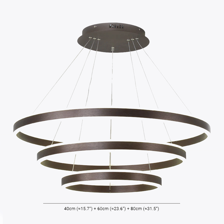 Modern Metal And Acylic Circle Study Room Chandelier Pendant Light, Black