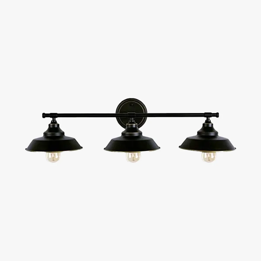 Vintage Metal Saucer-Shaped Dining Room Wall Lamp, Black