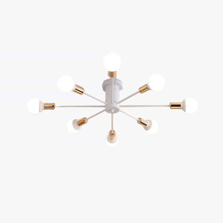 Minimalist Metal Bubble Bedroom Ceiling Light, Black/Gold/White