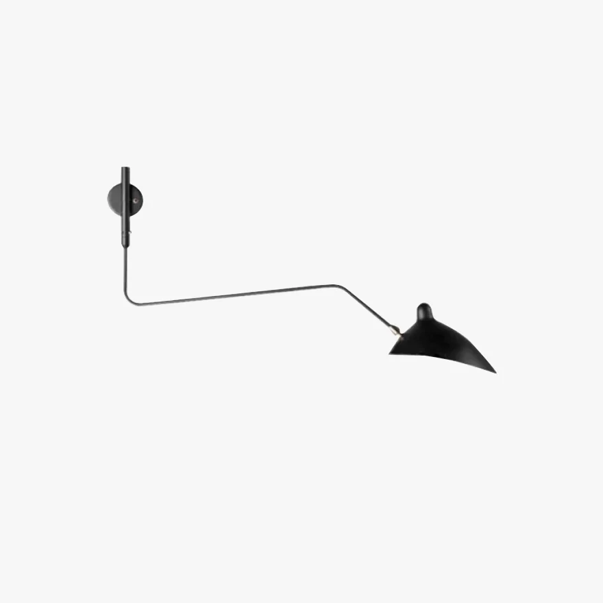 Designer Metal Linear And Conical Study Room Wall Lamp, Black