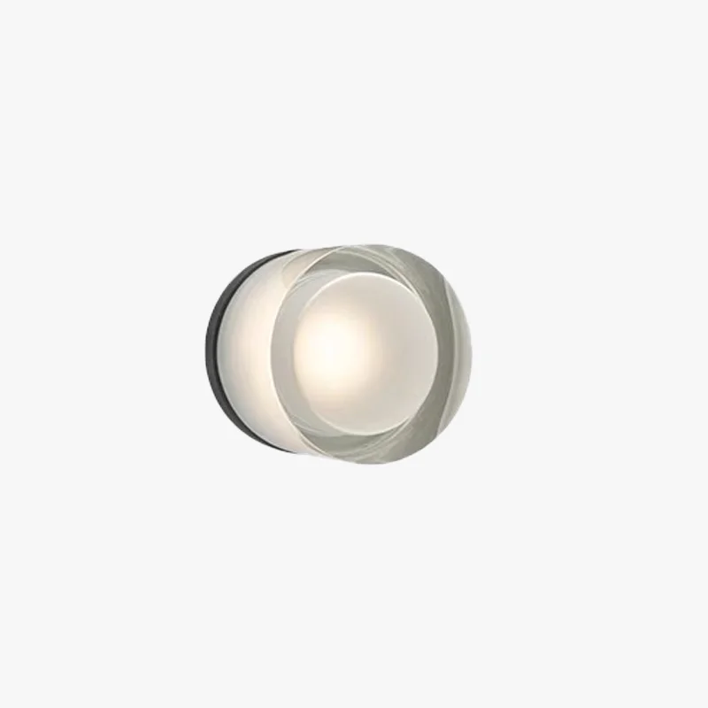 Minimalist Metal And Acrylic Cylindrical Outdoor Wall Lamp, Clear