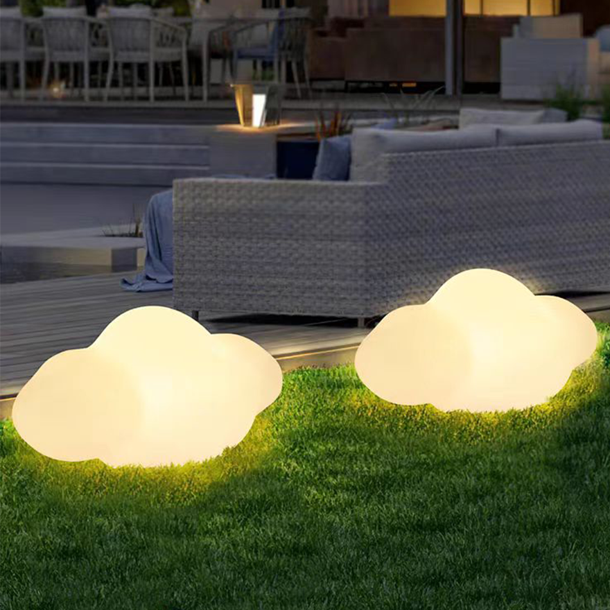 Decorative Acrylic Cloud Outdoor Ground Light, White